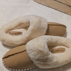 Ilse Jacobsen Cozy Cream and Tan Slippers